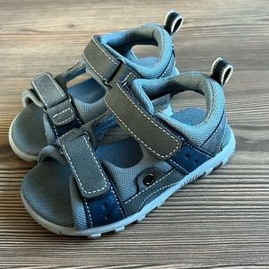 Size 7 Soft Cushioned Velcro Adjustable Gray Toddler Sandals